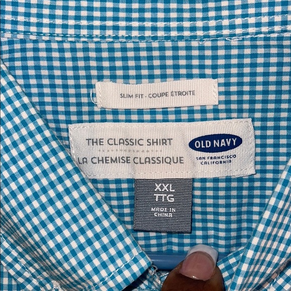 EUC Men’s Old Navy Blue Gingham Button Down Shirt Size XXL #68 - Picture 2 of 8